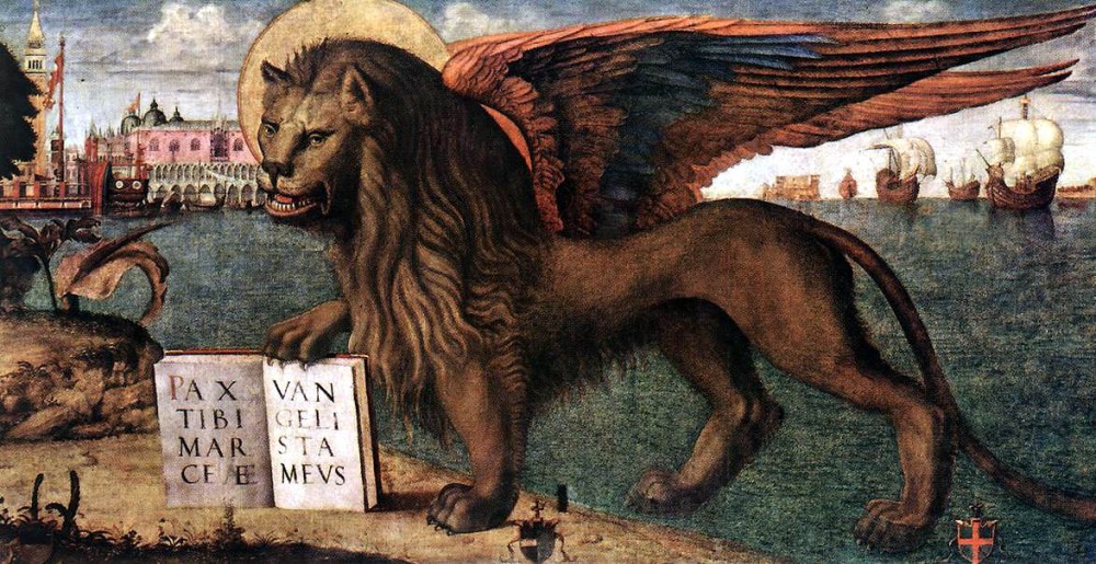 1516_Vittore_Carpacci,_The_Lion_of_St_Mark_(detail)_Tempera_on_canvas,_Palazzo_Ducale,_Venice